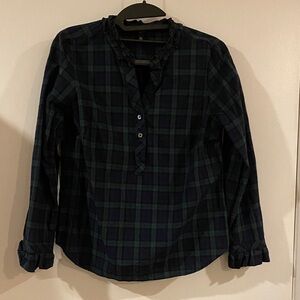 Talbots Plaid Long Sleeve Blouse